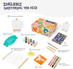 Sculpd Kids Painting Kit, Paint Craft Set for Kids Age 4 to 6, Includes 10 Colour Paint Set, 4 Paint Pens, 2 Canvases, Easels, Magnetic Picture Frame, Additional Art Supplies and Free Guidebook