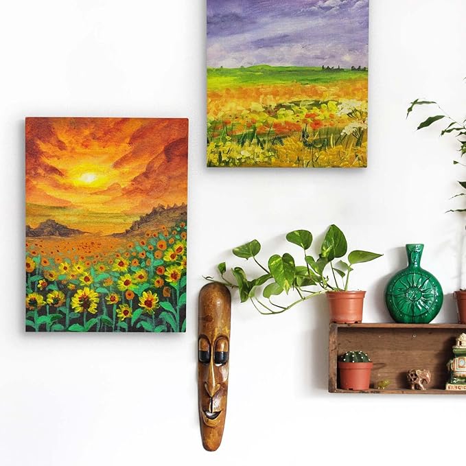 Falling in Art Unfinished Birch Wood Panels Kit for Painting, Wooden Canvas 2 Pack of 12x18 Studio 3/4" Deep, Cradle Boards for Pouring, Art, Crafts, Burning and More