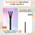 CATIFLIN Elastic String for Bracelets 2 Rolls 1mm 656FT, Stretchy Cord for Beading, Jewelry Making, Pony Beads, Charms, DIY Crafts, Black and White Nylon Thread, Strong Bracelet Supplies