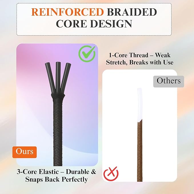 CATIFLIN Elastic String for Bracelets 2 Rolls 1mm 656FT, Stretchy Cord for Beading, Jewelry Making, Pony Beads, Charms, DIY Crafts, Black and White Nylon Thread, Strong Bracelet Supplies