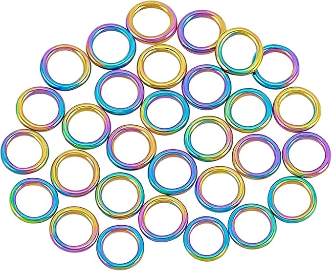 Mandala Crafts 9mm Rainbow Stainless Steel Lobster Clasps for Jewelry Making - 50 PCs SS Lobster Claw Clasps with Jump Rings Jewelry Findings Kit for Necklaces Bracelets Charms Fasteners