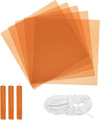 MECCANIXITY Beeswax Candle Making Kit,8x8 Inch 5pcs Orange Beeswax Candle Sheets with 1pcs Cotton Wick for DIY Craft Gift Making