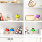 Pasimy 6 Set DIY Ceramic Succulent Planter Pots Paint Your Own Flower Pots Craft Kit Unpainted Bisque Paintable Flowerpot with Brush Palette Ready to Paint for Family Activity Gift(Mushroom)