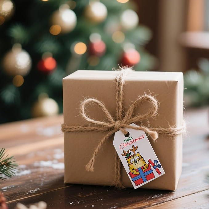 GLOBLELAND Christmas Comic Cat Clear Stamp for Card Making Cartoon Cats Silicone Stamps Christmas Tree Transparent Stamp for DIY Scrapbooking Embossing Journaling