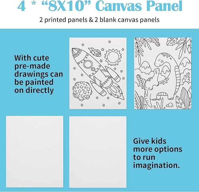 Falling in Art Tabletop Easel Set, Portable Wooden Art Easel Painting Kits for Kids, Easel for Painting Canvases, Including 12 Colors Acrylic Paints, 10 Paintbrushes and 4 Canvas Panels, Yellow