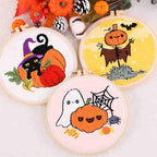 DCCQ Punch Needle Kits Adults Beginner，Cute Cartoon Pumpkin and Black Cat Pattern with Hoop Embroidery Punch Needle Starter Craft Set Easy for Adults，Children and Halloween Gifts，Decoration