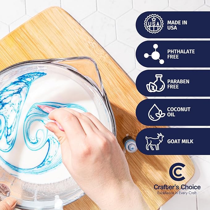 Crafter's Choice Detergent Free Melt and Pour Soap Base for Soap Making and DIY Crafting Projects, SLS/SLES Free, 5LB Block (Goat Milk)