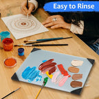 Glass Palette for Oil Painting 12 x 9 Inches, Grey Paint Mixing Palette for Acrylic Painting, Painting Supplies for Use with All Art Media, Artists, Adults