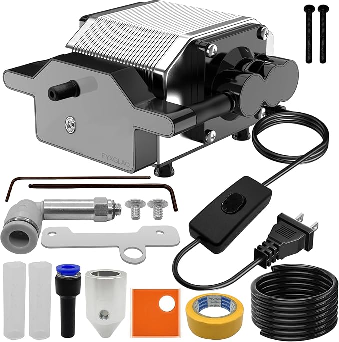 Air Assist for La-ser Cutter and Engraver, Air Assist Pump for La-ser Cutter, Stable 30L/min Airflow, for D1,D1 Pro La-ser Engraver and Other Cutter, Remove Smoke, Dust, Protect La-ser Lens.