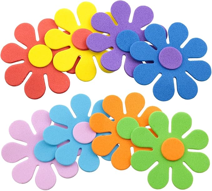 Foam Stickers Flower Wall Stickers Flower Stickers EVA Wall Stickers Decorative Foam Crafts for Kindergarten School classrooms Stage Environment 96pcs