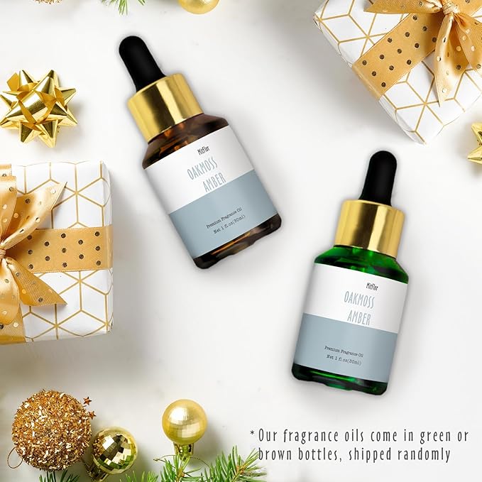 Oakmoss Amber Fragrance Oil, MitFlor Single Scented Oil, Large Size Premium Grade Fragrance Oil for Diffuser, Soap & Candle Making Scent, Aromatherapy Oil, Natural Woody Scent for Home Fragrance, 30ml