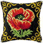LAPATAIN Latch Hook Kits for DIY Throw Pillow Cover,Flower Needlework Cushion Cover Hand Craft Crochet 17x17inch