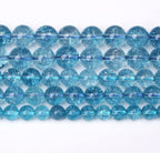 32pcs 12mm Blue Topaz Crystal Quartz Natural Stone Round Loose Beads for Jewelry Making DIY Bracelet Necklace Earrings 15"