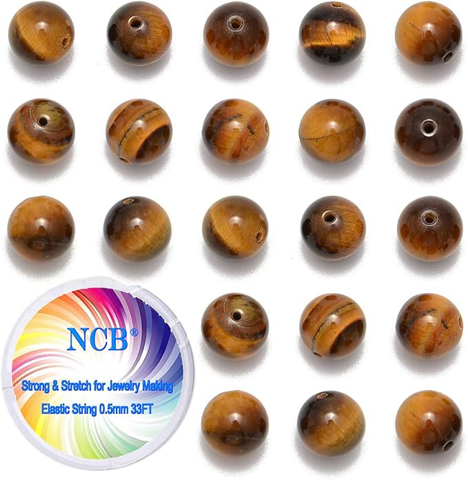 NCB 200pcs 4mm Yellow Tiger's Eye Loose Beads for Jewelry Making, Natural Semi Precious Beads Round Smooth Gemstones Spacer Beads Charms for Necklaces Bracelets (Yellow Tiger's Eye, 4mm 200Beads)