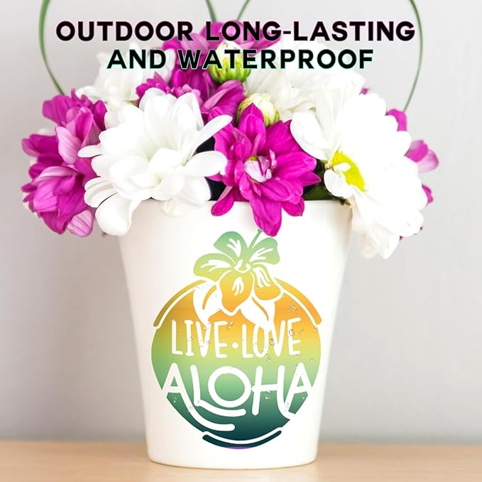 Tintnut Orange Green Yellow Permanent Vinyl - 8 Sheets 12"x10" Permanent Adhesive Vinyl for Cutting Machine,Home Decor Self Sticker