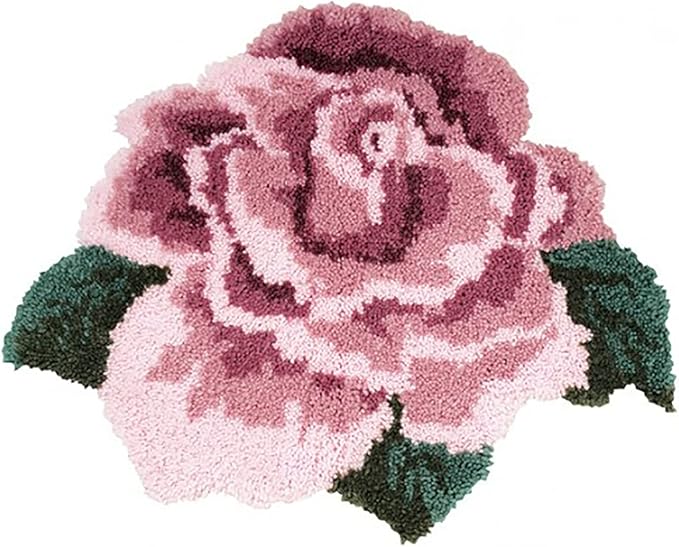 Latch Hook Kits for Adults DIY Needlework Unfinished Crocheting Rug Kit with Color Preprinted Pattern,Zd639,20.5 X 15 Inch