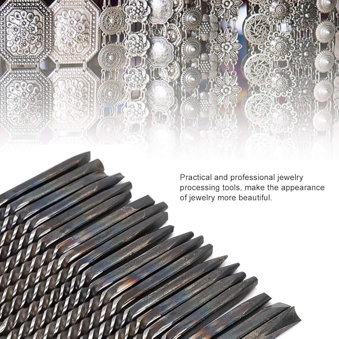 20pcs Professional Jewellery Carving Tools Set Jewellery Professional Jewellery Set Engraving Tool Metal Tool, Metal Carving Anvil Chisel