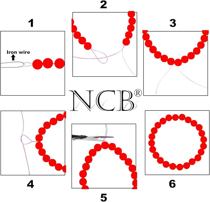 NCB 200pcs 6mm Loose Beads for Jewelry Making, Natural Semi Precious Beads Round Smooth Gemstones Spacer Beads Charms for Necklaces Bracelets (Clear Quartz Crystals, 6mm 200Beads)