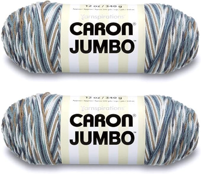 Caron Jumbo Prints Country Basket Yarn - 2 Pack of 340g/12oz - Acrylic - 4 Medium (Worsted) - 595 Yards - Knitting/Crochet