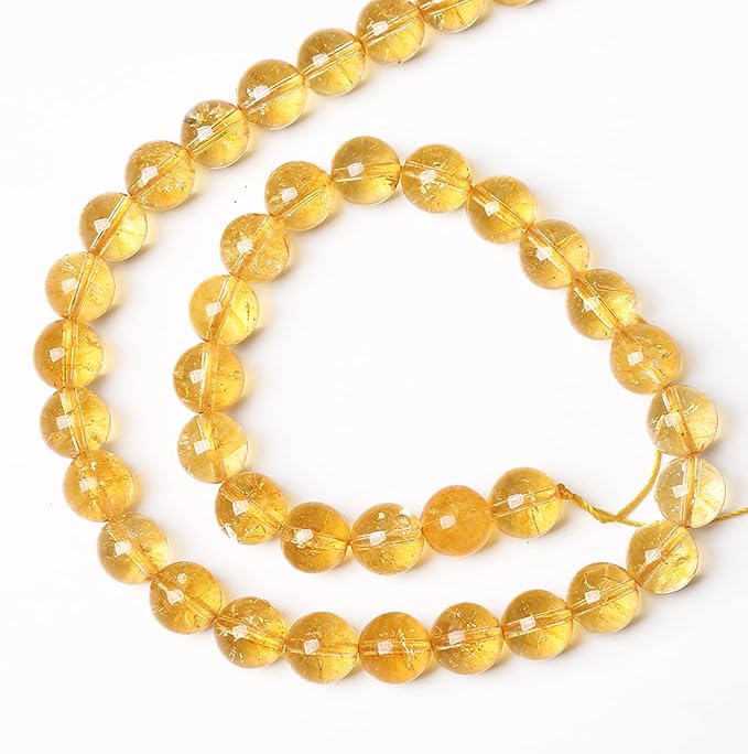 6mm 60Pcs Natural Citrine Beads for Jewelry Making Gemstone Round Loose Beads DIY Bracelet Necklace