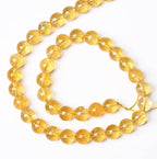 120Pcs 6mm Natural Citrine Beads for Jewelry Making Yellow Crystal Quartz Round Loose Beads DIY Bracelet Necklace Earrings 32" 2 Strands