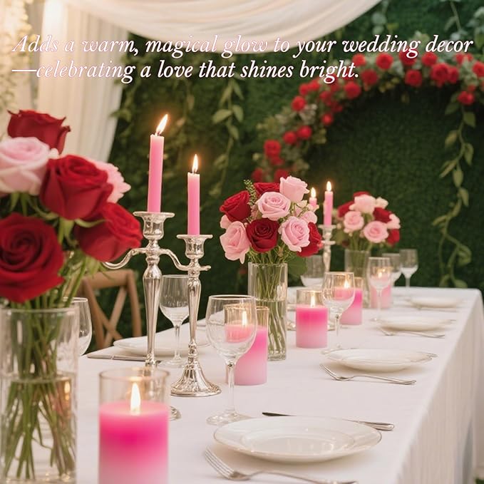 Aufien Candle Sand with Wicks, 21.4 Oz Pearled Candle, DIY Bead Powder Sand Wax Making kit Refillable Non Toxic for Handmade, Wedding and Halloween Christmas Decorations Pink Unscented