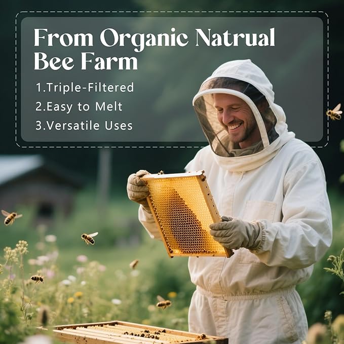 NORVENCE Beeswax Pellets 200G/5LB/20LB, Pure & Natural Yellow Beeswax for Candle Making, DIY Skin Care, Lip Balm, Soap, Lotion, Creams & Wood Polishing – 200G