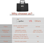 Cupohus Waterproof Art Portfolio Bag 25" x 37" for 24" x 36" Artworks with Outer Pockets and Handle, Student Carrying Storage Bag