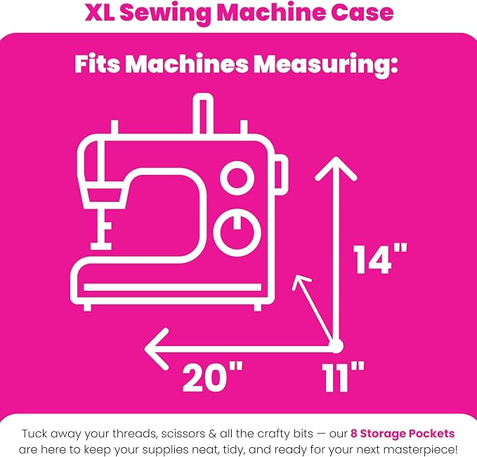 Everything Mary XL Flat-Top Rolling Sewing Machine Case – Tan Geo Craft Bag with Wheels – Portable Organizer for Sewing, Scrapbooking, Quilting & Craft Supplies