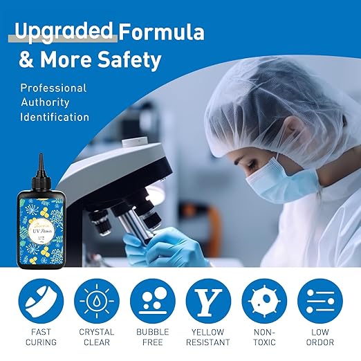 Bsrezn 100g UV Resin Hard with 8 Wooden Sticks Premixed Resina UV for Jewelry Making (100g x 1)