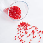 1200pcs Red 3mm Bicone Crystal Beads for Jewelry Making – Faceted Glass Beads for DIY Bracelets, Necklaces, Earrings, Suncatchers, Crafts, and Loc Sprinkles