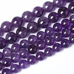120PCS 6mm Natural Amethyst AAAAA Purple Crystal Quartz Beads Gemstones Round Stone Beads for Jewelry Making DIY Bracelet Necklace 2 Strand 32"