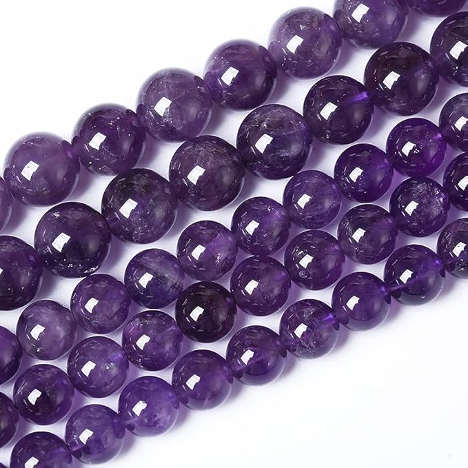 8mm 45pcs Natural Amethyst AAAAA Purple Crystal Quartz Beads Gemstones Round Stone Beads for Jewelry Making DIY Women's Bracelet Necklace Earrings