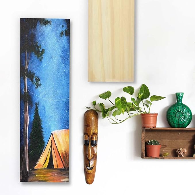 Falling in Art Unfinished Birch Wood Panels Kit for Painting, Wooden Canvas 2 Pack of 6x24 Studio 3/4" Deep, Cradle Boards for Pouring, Art, Crafts, Burning and More