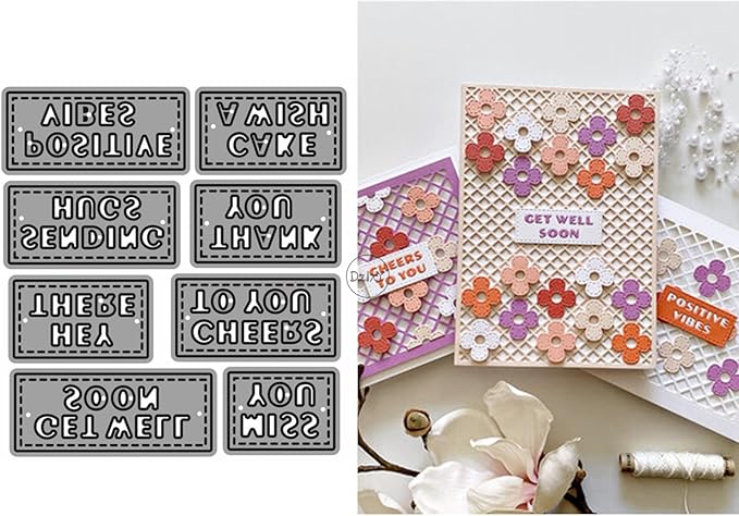 DzIxY Blessing Words Cheers to You Metal Cutting Dies for Card Making Kit Embossing Paper Die Cuts Set Scrapbook Stencils Supplies Machine Templates