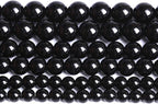 6mm 130pcs Natural Black Agates Onyx Stone Beads Smooth Round Loose Spacer Beads for Jewelry Making DIY Bracelets 32" 2 Strands