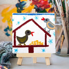 100 Pcs 5 Inch Mini Wood Display Easel, Small Wooden Easel Stand Art Craft Painting Triangle Stand Canvas Holder for Card Artist Photos Tabletop