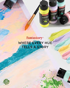 Fantastory Pastel Acrylic Paint Set, 24 x 2oz Creamy Pastel Colors +12 Brushes, Exceptional Coverage, Craft Painting Kit, for Canvas/Rock/Ceramic/Model/Wood,Painters,Instructors. [Professional Series]
