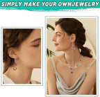 300pcs Glass Crystal Teardrop Beads 6X8mm Drop Glass Spacer Beads Colorful Clear Electroplated Color Crystal Beads for DIY Jewelry Bracelet Making (Facet Drop)