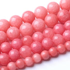 4MM Pink Rhodonite Jade Chalcedony Beads Natural Gemstone Beads Round Loose Beads for Jewelry and Bracelets Making 180pcs 2 Strands 32"