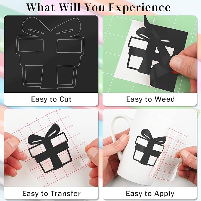 Matte Black Permanent Vinyl, 12" x 12 FT Vinyl with Cricut Cutting Machine - Lya Vinyl Matte Black Adhesive Roll for Mug, Cup, Window & Home Decal