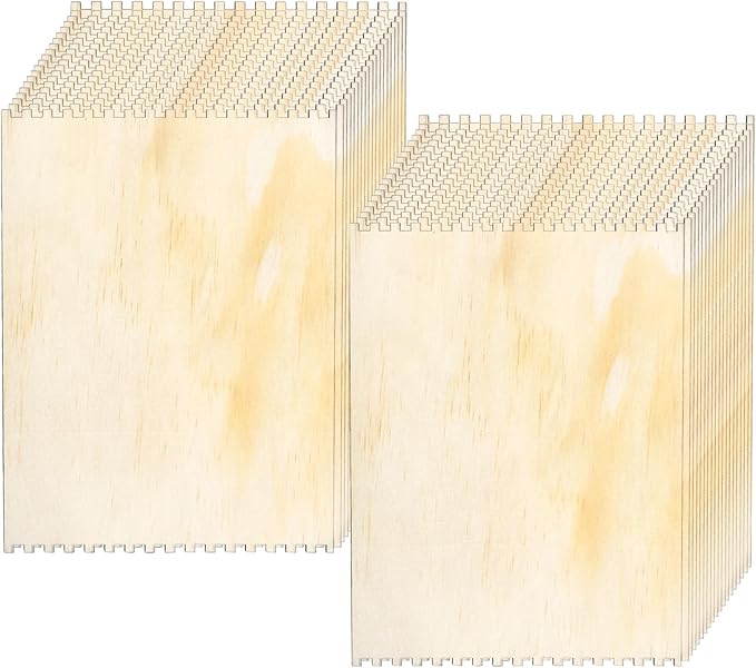 Tosnail 40 Pack 6.5 x 8.66 Inches Beginners Wooden Looms, Notched Weaving Loom for Adults, Darning Beading Boards, Basket Weaving Tools Kit for Crafts Project, Knitting, Sewing, Crochet