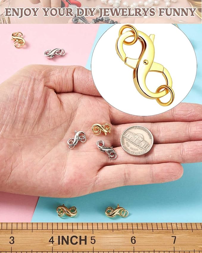 Double Opening Lobster Clasp 316 Stainless Steel Silver and Gold Pleted Necklace Bracelet Extender Clasps and Closures for DIY Jewelry