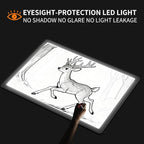 TOHETO Rechargeable Magnetic A2 Light Board 25.2''x18.4'', Large Diamond Painting Light Pad with Side Buttons, 3 Light Colors Light Box for Tracing and Drawing, Dimming LED Light Table for Sketching