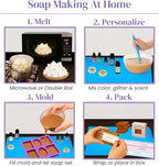 Soap Making Kit for Beginners | 3LBS Melt & Pour Soap Base - Shea Butter & Clear Glycerin, Silicone Soap Molds, Scent Fragrances, Colors, Soap Making Tools & Supplies, Adults DIY Soap Kit (Standard)