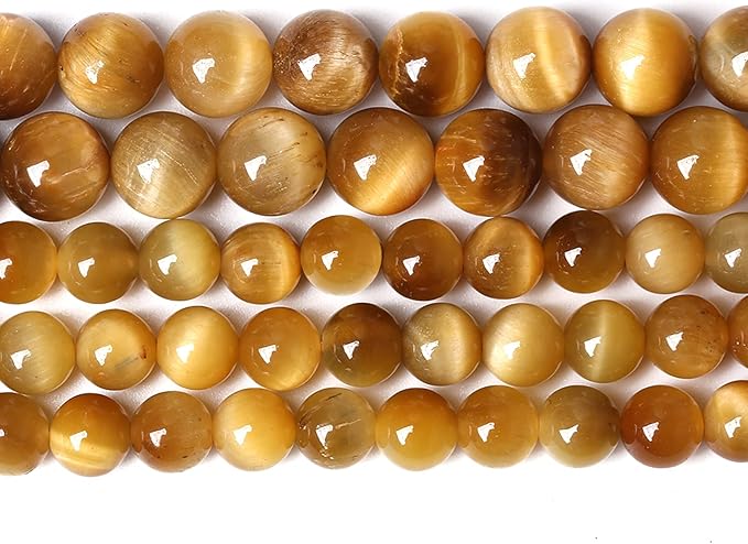 180PCS 4mm AAA Natural Tiger Eye Stone Beads Gemstone Round Spacer Loose Beads for Jewelry Making DIY Bracelet,Necklace, Earrings 2 Strand 32"
