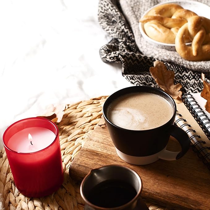 Thick Candle Jars for Making Candles 16 Pcs, 7 OZ Empty Jars with Wood Lids for Candle Making, Sample Container, Red