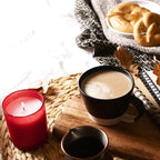 Thick Candle Jars for Making Candles 16 Pcs, 7 OZ Empty Jars with Wood Lids for Candle Making, Sample Container, Red