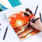 Hapikalor 11"x14" Watercolor Paper Pad, 2-Pack, 140lb/300gsm Artist Painting Drawing Paper Book, Art Supplies for Adults Kids, Watercolors, Watercolor Paint Set, Sketchbook, Journal, Teal