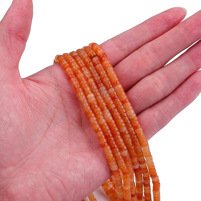 Natural Red Agate Spacer Beads Caps Loose Semi Gemstone for Beading Jewelry Making 4mmx2mm 38cm